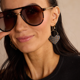 Black Studded Harlow Heart Gold