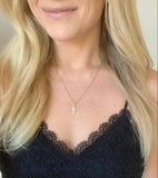 Gold diamond cross necklace