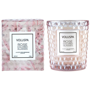 ROSE COLORED GLASSES CLASSIC CANDLE IN TEXTURED GLASS