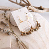 Nova Ball Drop Gemstone Hoop Earrings Jasper