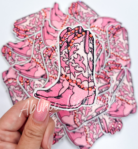 Pink rhinestone boot patch