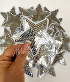 3” navy sequin star patch