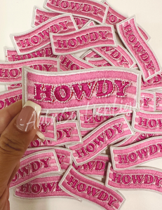 3” pink howdy banner patch