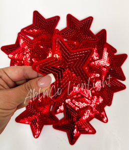 3” red sequin star patch