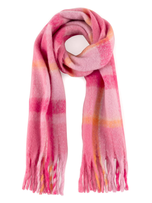 Pink plaid scarf