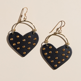 Black Studded Harlow Heart Gold