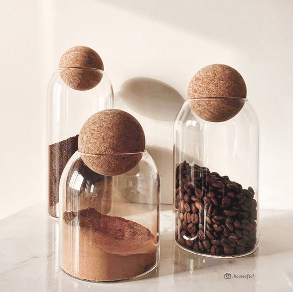 Glass Canister Cork Small