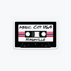 Music City Nashville Cassette Sticker