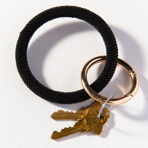Black Seed Bead Key Ring