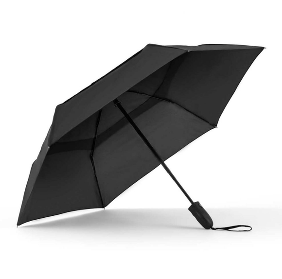 Vented Compact Black Umbrella