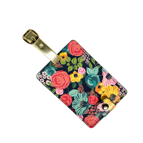 Luggage Tag Garden Blooms Navy