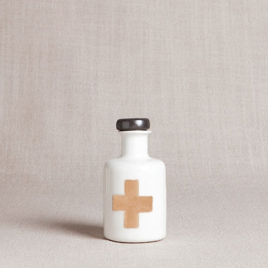 Apothecary Bottle: Gold Cross