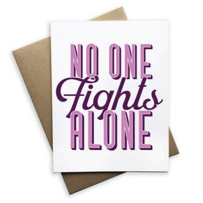No One Fights Alone Cancer Card (White)