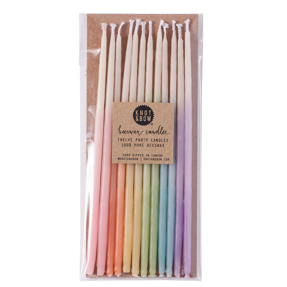 Pastel Tall Ombre Beeswax Birthday Candles