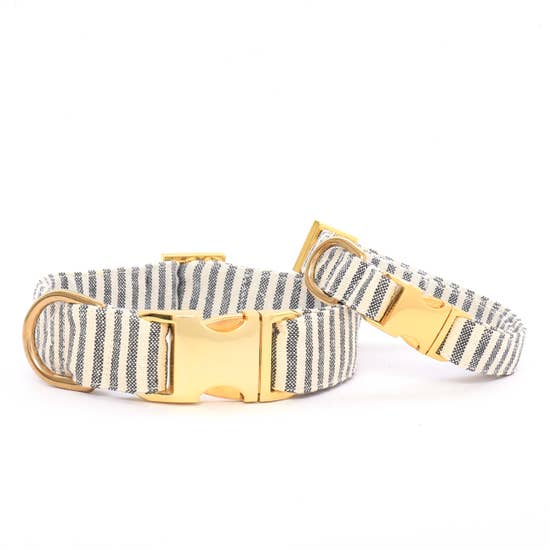 Charcoal Stripe Dog Collar S / Gold