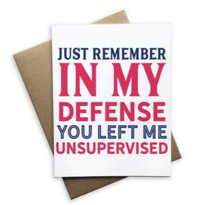 In My Defense Notecard