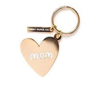 Mom Gold Heart Keychain