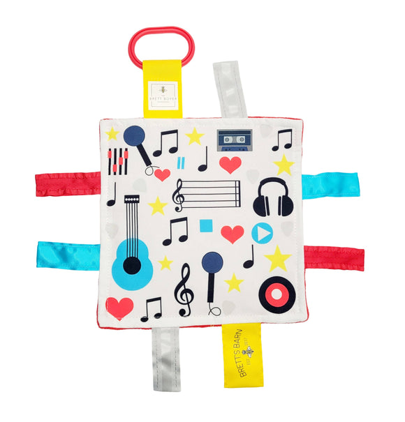Music Notes Baby Crinkle Tag Squares