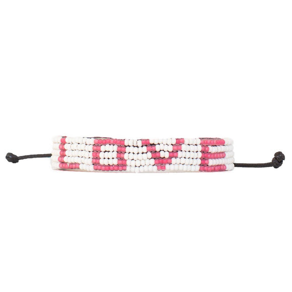 White / Pink LOVE Bracelet