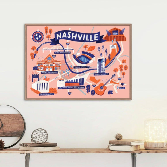 Nashville Map Print 8x10