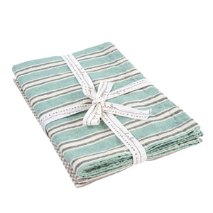 French Linen Tea Towels S/2 Turq