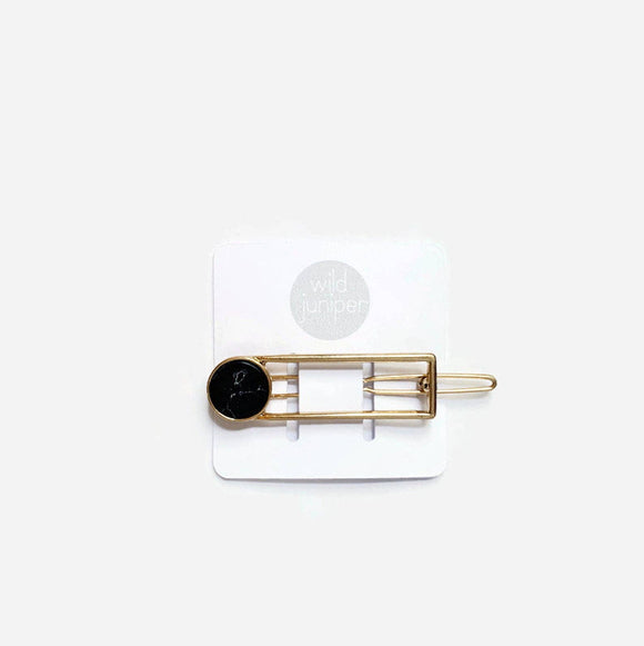 Gold and Black Marble Barrette