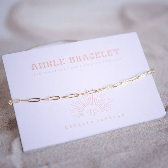 Ankle Bracelet Paperclip Chain