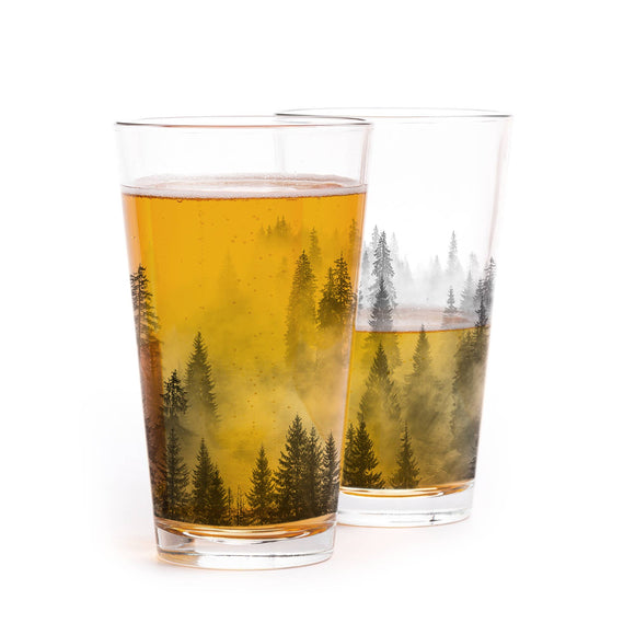 Forest and Clouds Pint Glasses