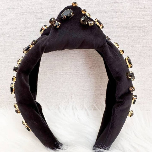 Onyx jeweled headband