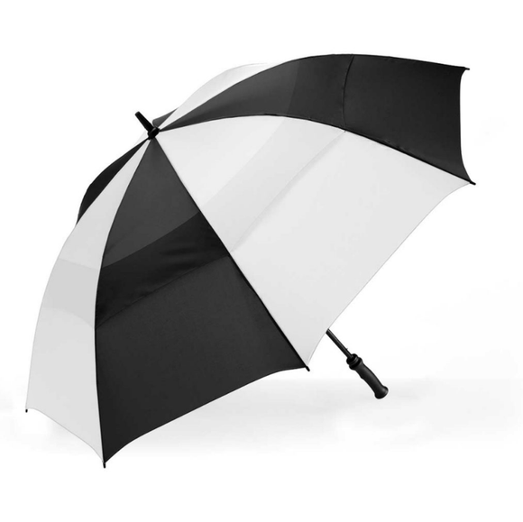 Vented Golf Black/White Umbrella