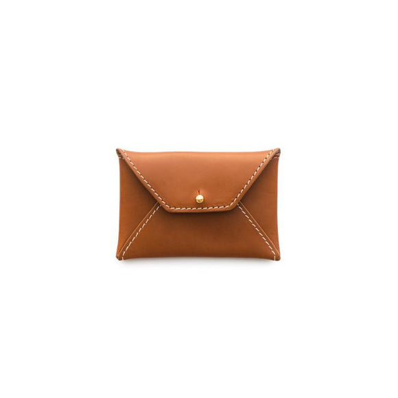 Leather Business Card Holder, Cognac