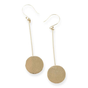 Brass Stick to Circle Earrings