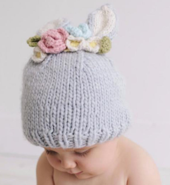 Bailey Bunny with Flowers Knit Hat