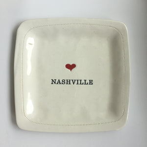 Nashville with heart 6x6 porcelain dish