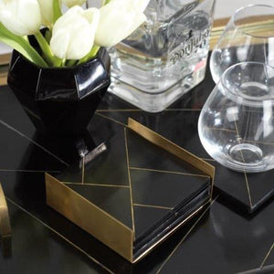 Modern coasters with brass abstract inlay