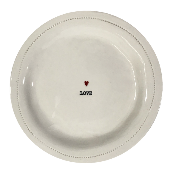 Love. with small heart porcelain round