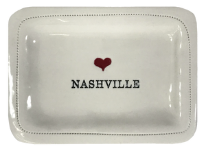 Nashville with heart 4x6 porcelain dish