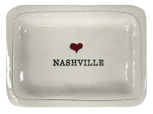 Nashville with heart 4x6 porcelain dish