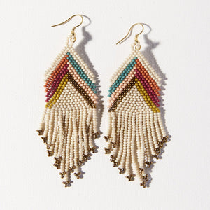 Ivory Gold Muted Chevron Earring
