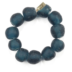Teal Recycled Large Glass Bracelet