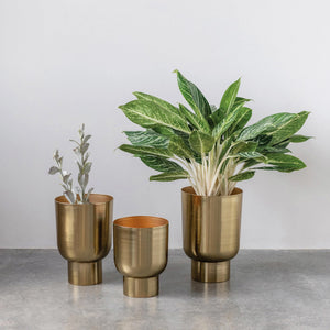 bronze coloured plant pots Metal Planters / Small 9" – Sercy+Co
