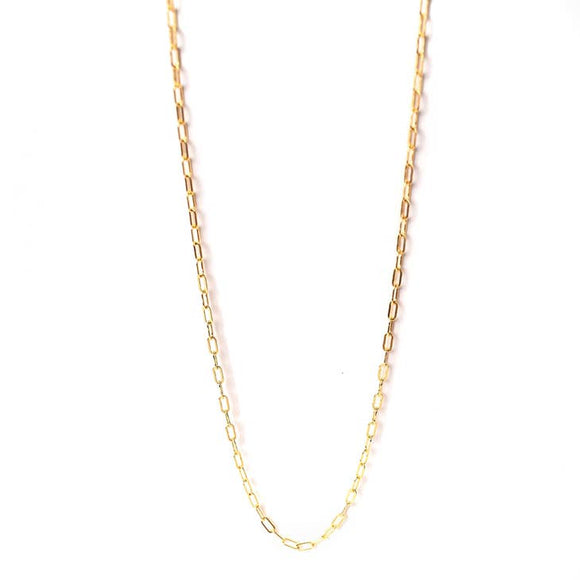 Tiny Paperclip Chain Necklace Gold