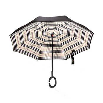 Magic Reversible Umbrella Beige Plaid