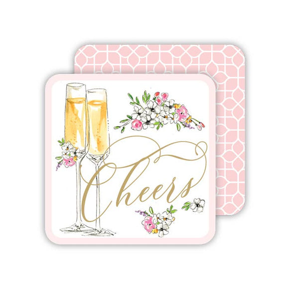 Cheers Champagne Flutes Coaster