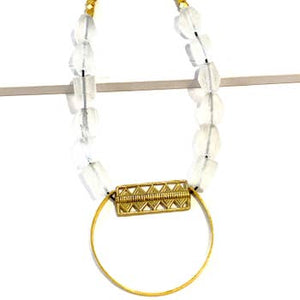 Chola Clear Leather Necklace