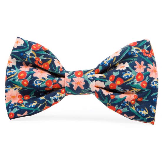 Inky Blooms Dog Bow Tie