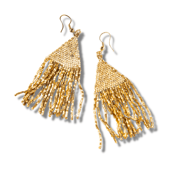 Gold Luxe Petite Fringe Earrings 3.25