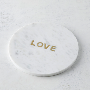 White Marble & Gold “Love” Board