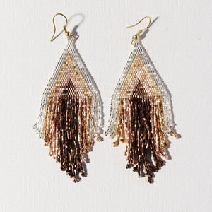 Haley Mixed Metallic Stripe Fringe Earrings