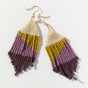 LILAC OMBRE WITH CITRON FRINGE EARRINGS